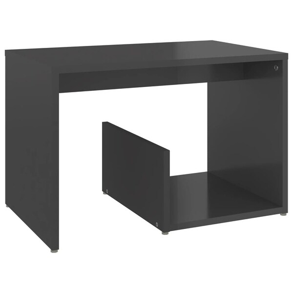 vidaXL Side Table High Gloss Gray 23.2