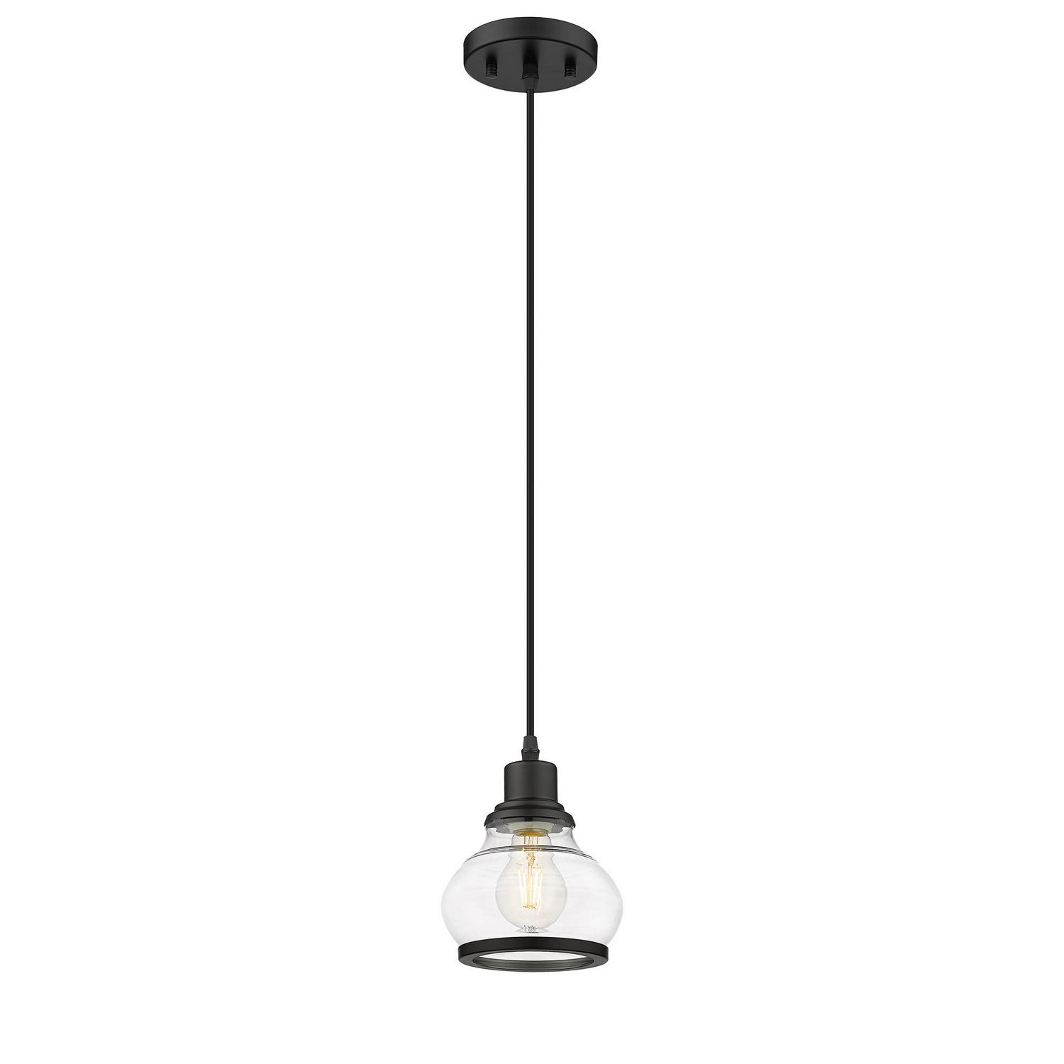 Ove Decors Glam 3-Light Ceiling Hanging Flush Mount Light， Black