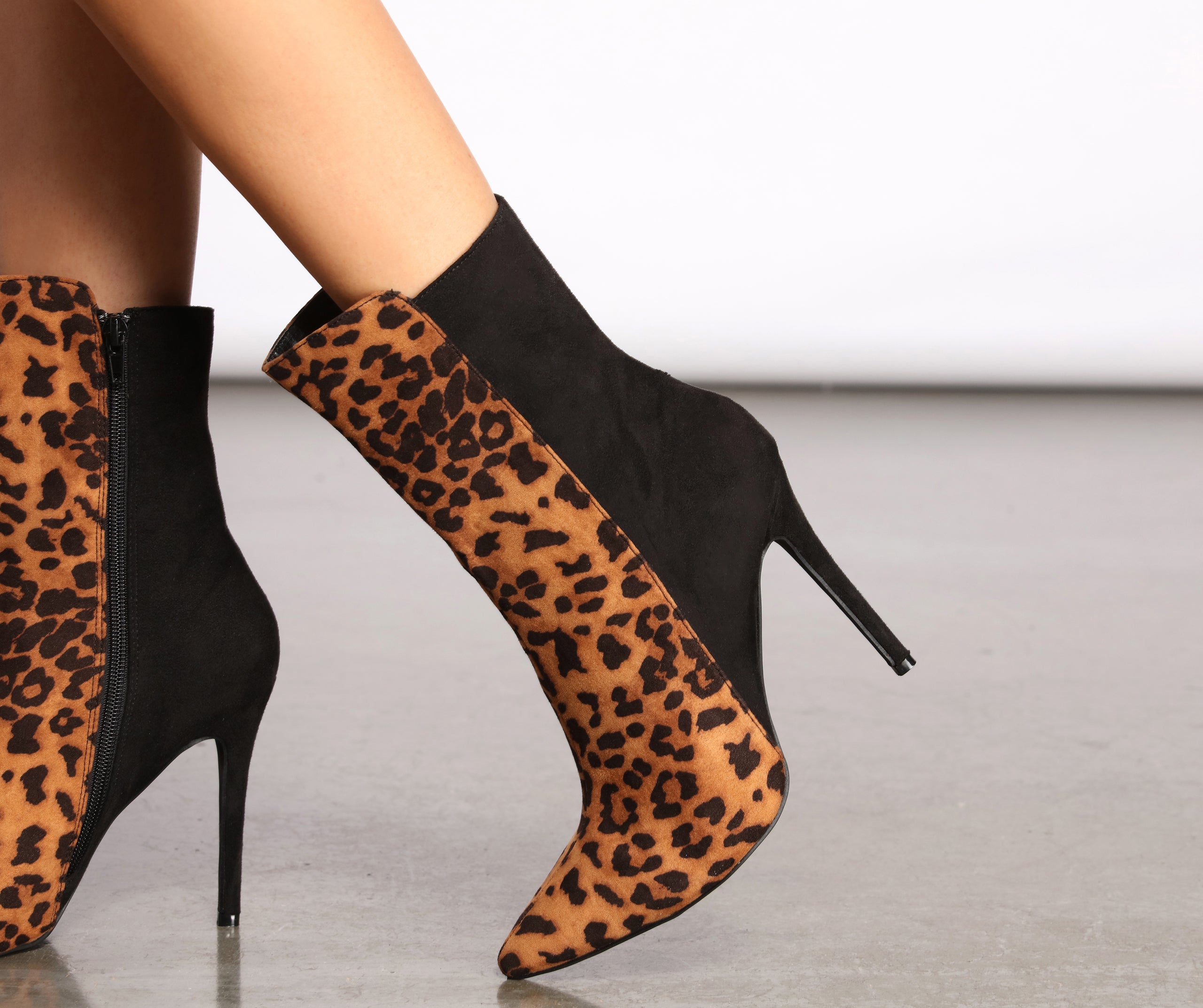 On Point 50 and 50 Leopard Stiletto Booties