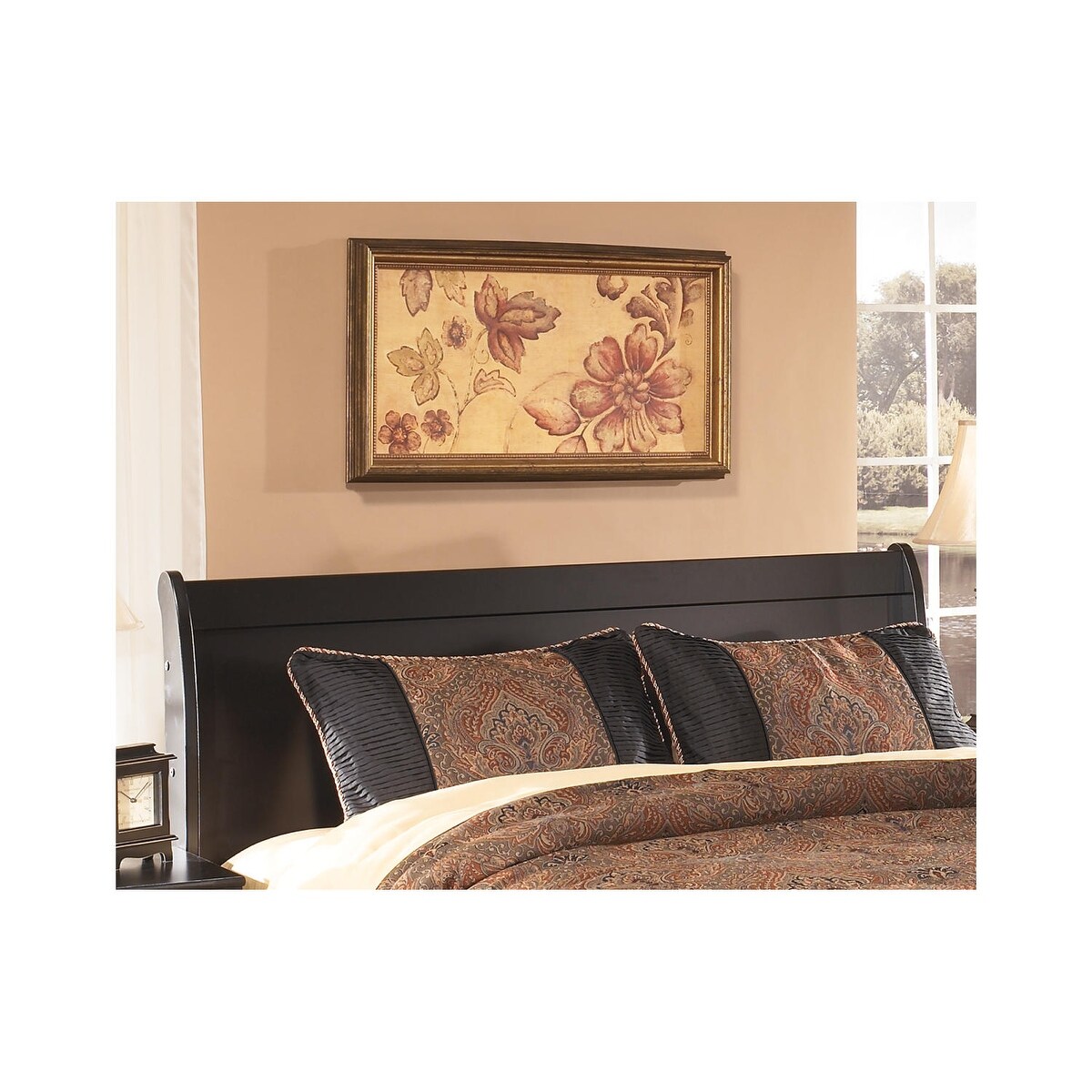 Huey Vineyard Queen Sleigh Headboard - Black - - 26426296