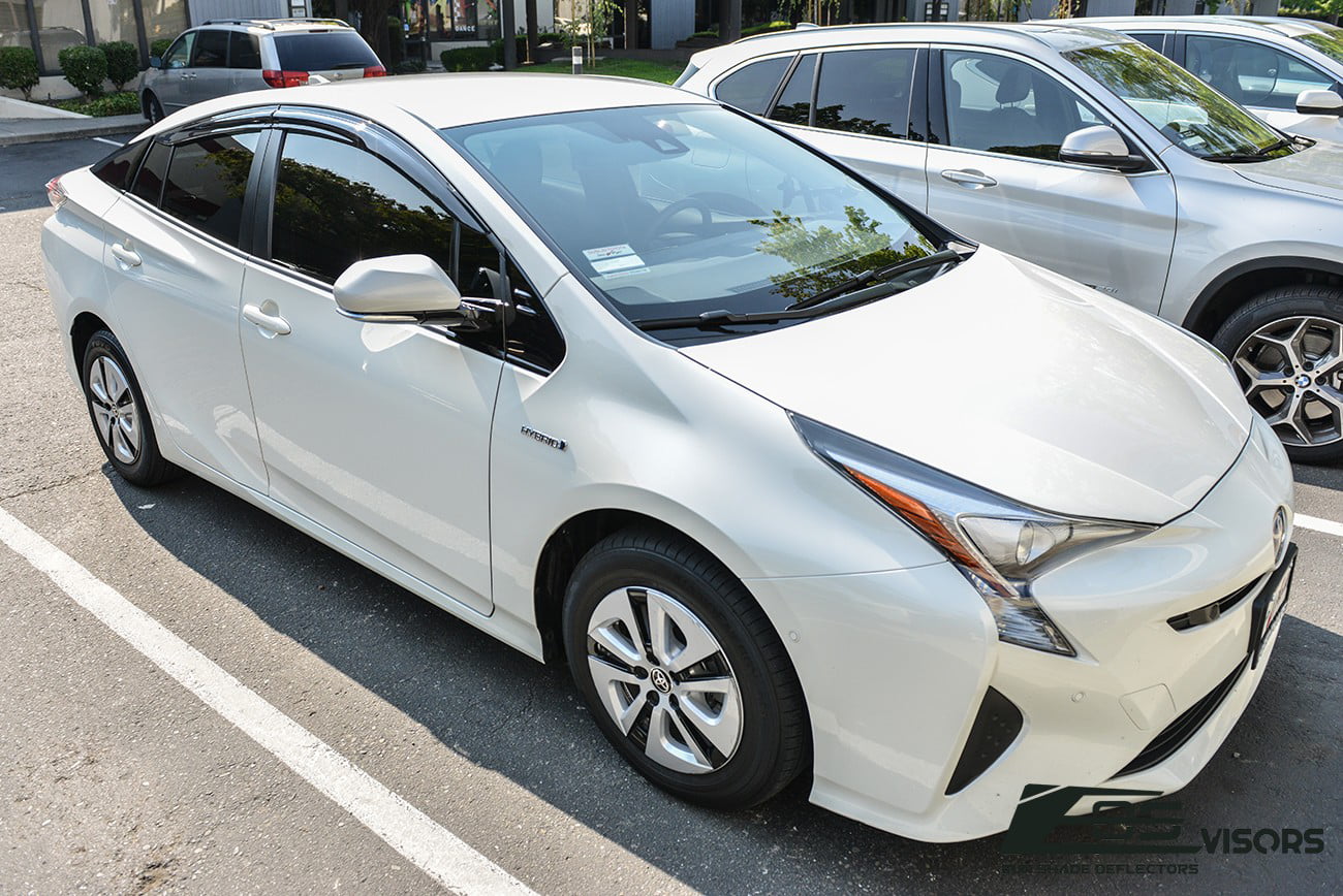 Extreme Online Store Replacement For 2016-2022 Toyota Prius and Prius Prime | EOS Visors JDM MUGEN Style SMOKE TINTED Side Vents Rain Guard Window Deflectors