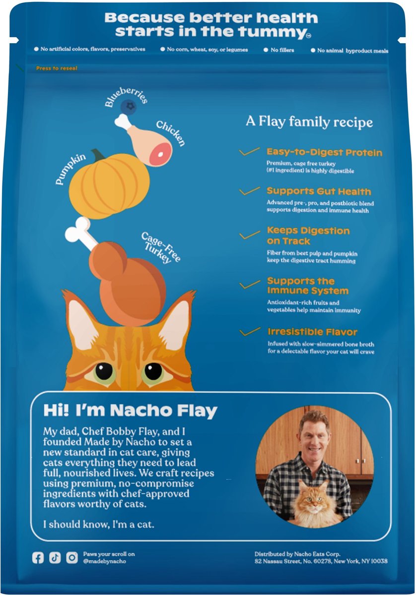 Made by Nacho Digestive Support Cage-Free Turkey and Pumpkin Recipe Dry Cat Food