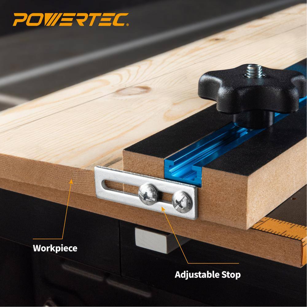 POWERTEC TaperStraight Line Jig for Table Saws with 34 in. Wide by 38 in. Deep Miter Slot 71395