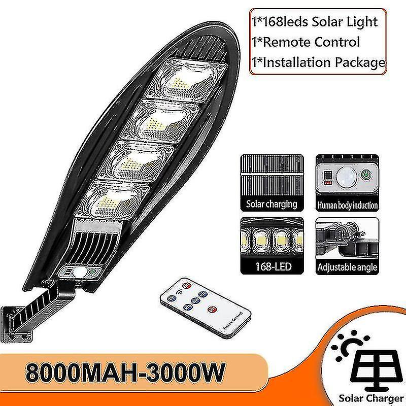 5000w Upgraded 8000mah Solar Street Light Outdoor Waterproof Led For Garden Wall Adjustable Angle Solar Lamp With Modes Remote