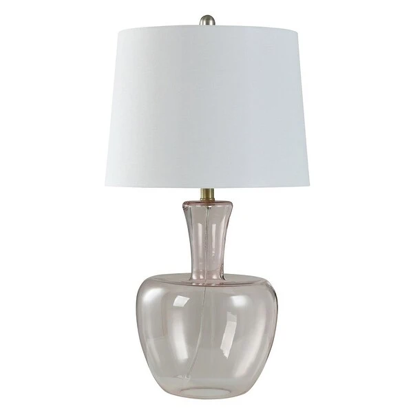 Blush Table Lamp - Colored Glass With Gourd Shaped Base