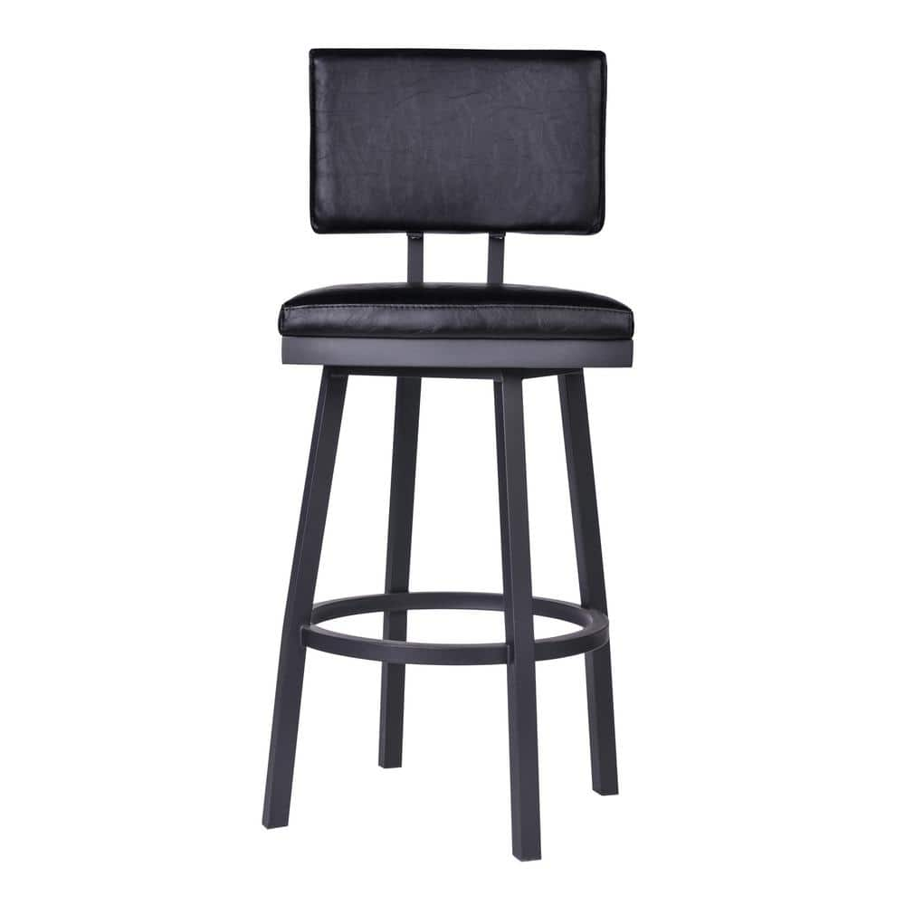 Armen Living Balboa 30 in. Black Swivel Bar Stool LCBBBABLVB30