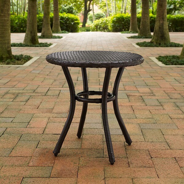 Crosley Palm Harbor Outdoor Wicker Round Side Table