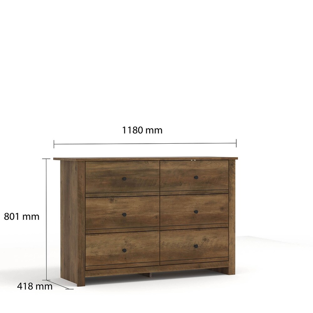 GALANO Genoa 6 Drawer Dresser 31.5 in. x 46.5 in. x 16.5 in.