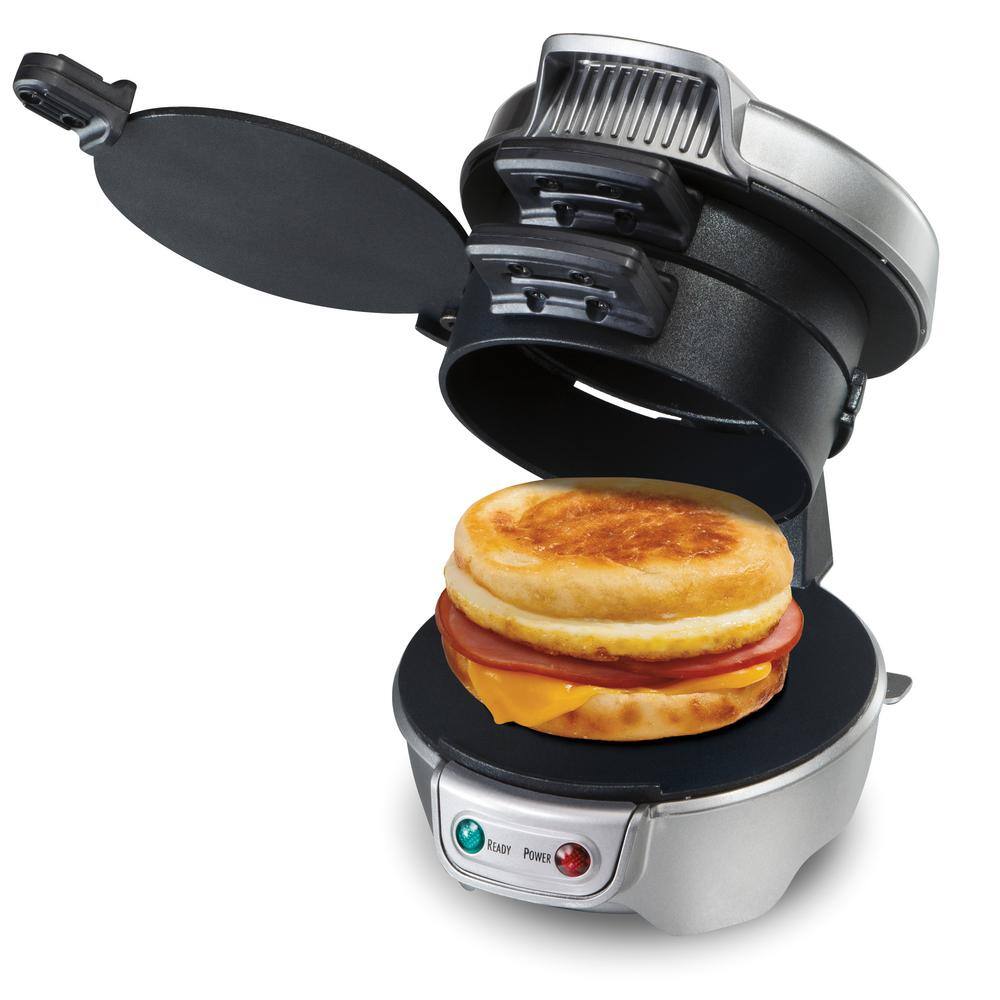 Hamilton Beach 600 W Silver Non-Stick Breakfast Sandwich Maker 25475