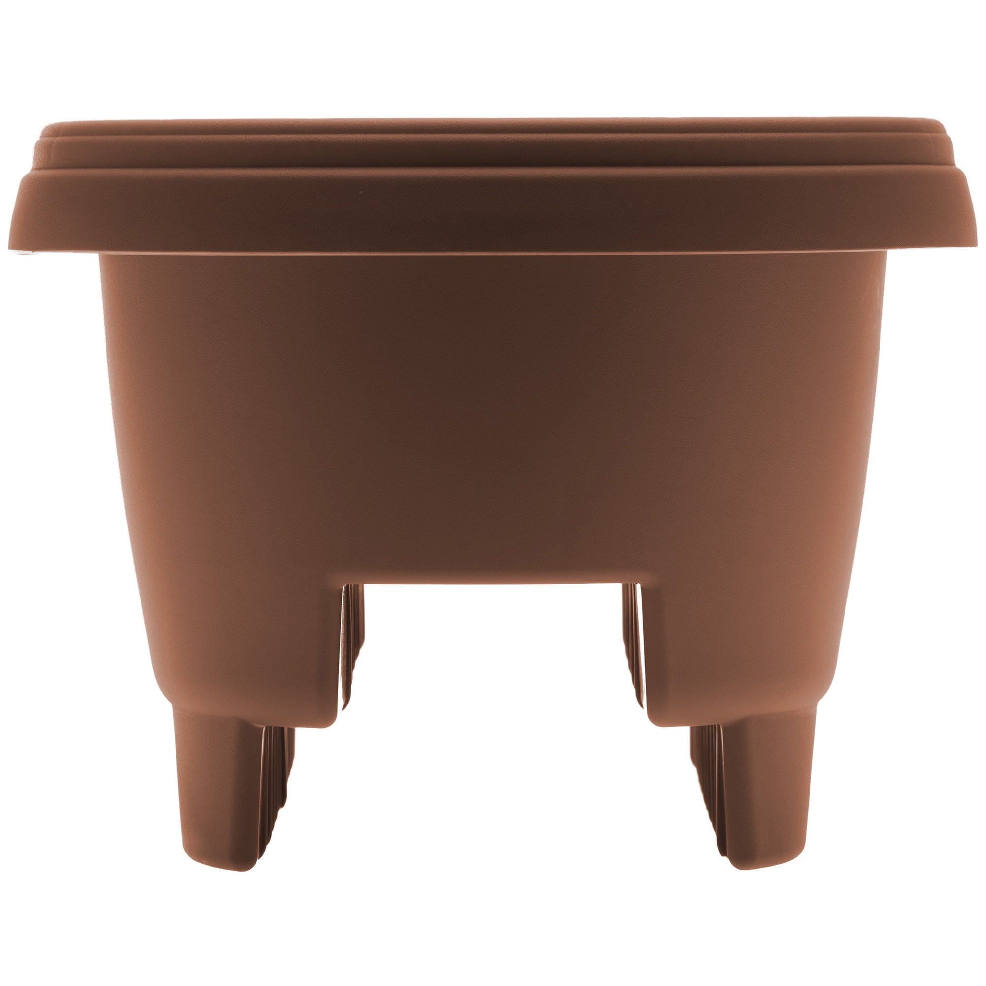 Bloem Modica Deck Rail Round Planter: 12" - Chocolate - Matte Finish, Fits Rail Sizes 3"-3.75", Durable Resin Pot, For Indoor and Outdoor Use, Gardening, 2 Gallon Capacity