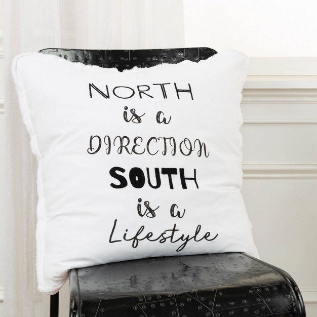 Oversize Direction Square Throw Pillow Cover Rizzy Home