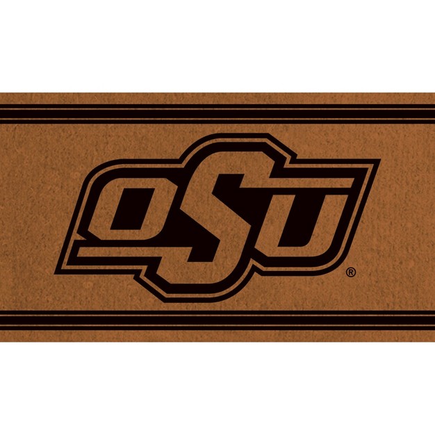 Evergreen Oklahoma State University Logo Turf Mat Brown 28 X 16 Inches Indoor Outdoor Doormat