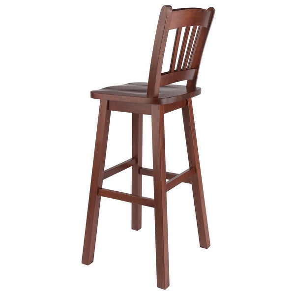 Fina Swivel Seat Bar Stool， Walnut - 16.38 x 18.82 x 43.68 inches