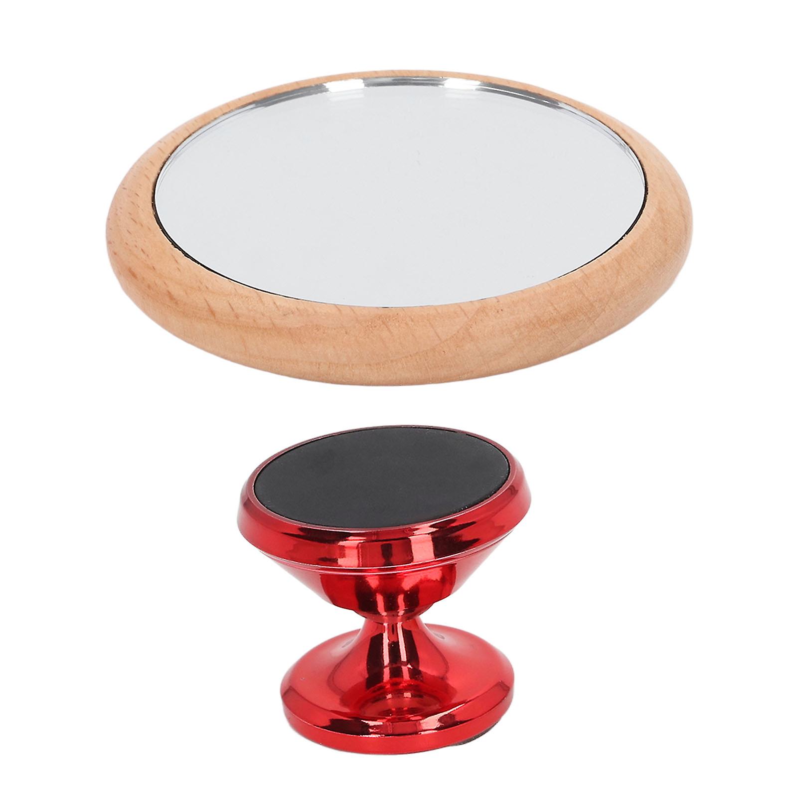 Coffee Reflective Mirror Multidirectional Rotation Adjustable Magnetism Observative Mirror for Kitchen Red