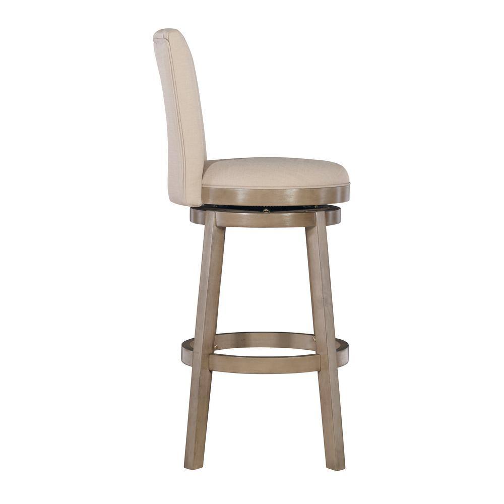 Powell Company Mike 45.5 in. H Big and Tall Rustic Taupe High Back Wood frame Bar Stool HD1732BS21