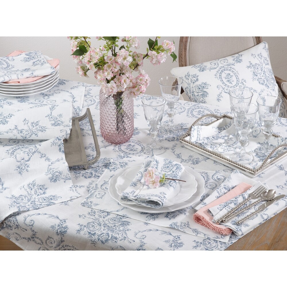 Floral Story Linen Table Runner