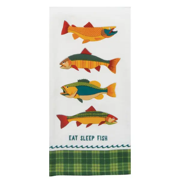 Kay Dee Designs Eat Sleep Fish Dual Purpose Towel