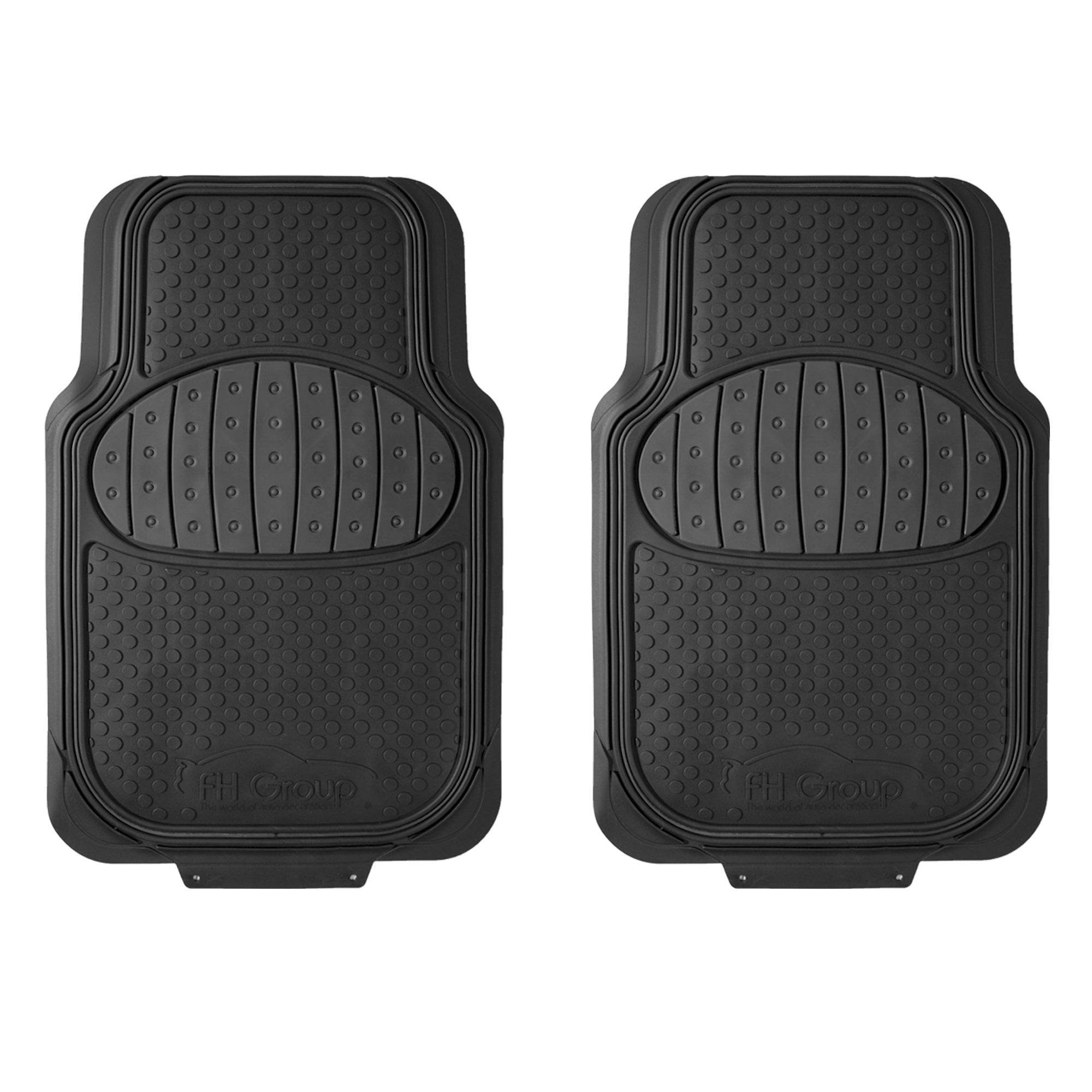 FH Group ClimaProof 3-Piece Rubber Black Car Floor Mats Universal Fit with Air Freshener