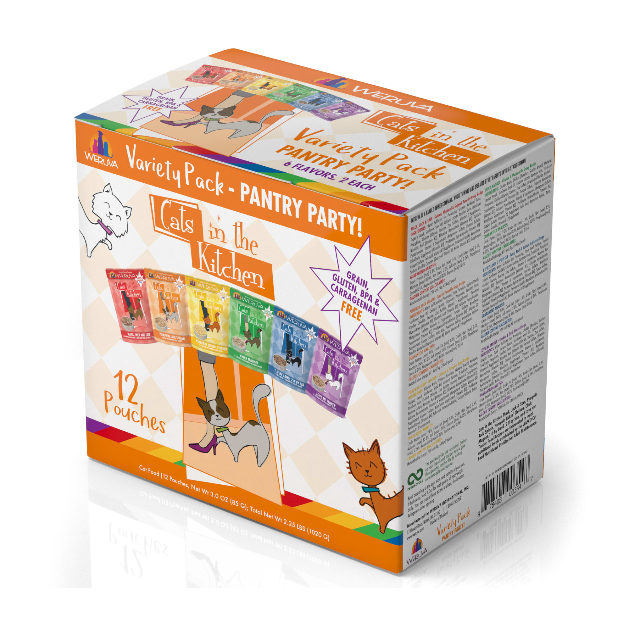 Cats in the Kitchen Originals Pantry Party Variety Pack Wet Cat Food， 3 oz.， Count of 12