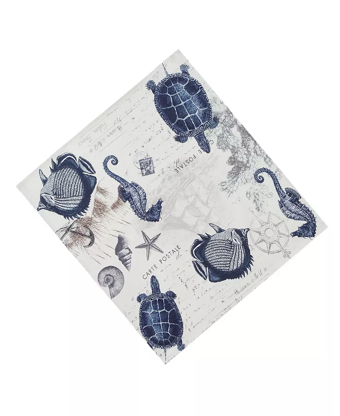 Laural Home Seaside Postcard Napkin - Set of 4