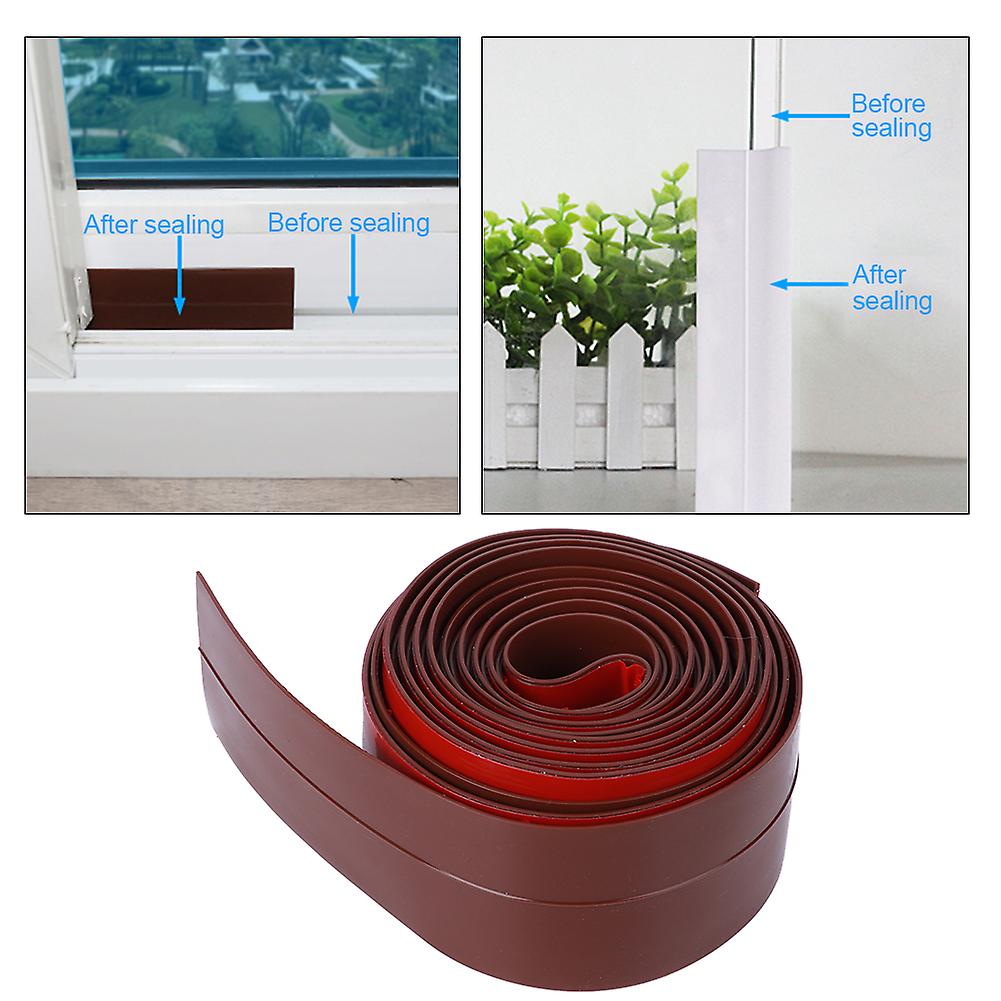 5m Glass Door Window Dust-proof Waterproof Self-adhesive Sealing Strip Sticker Dark Brown