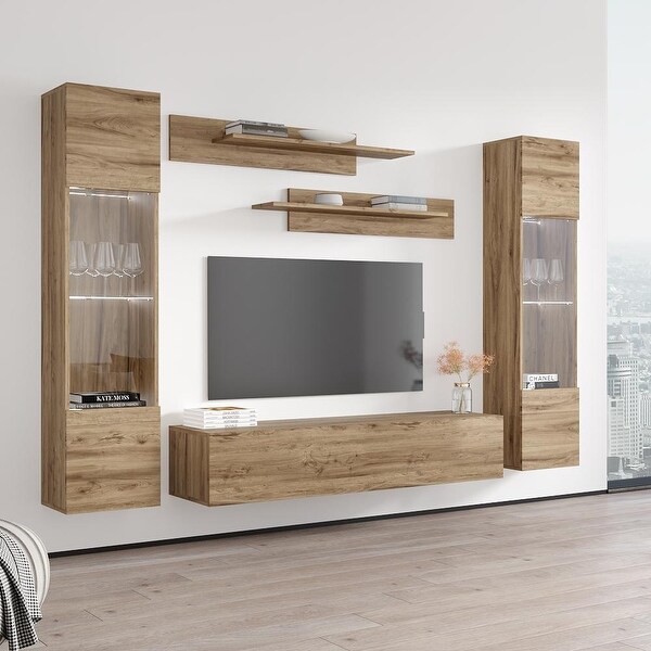 Strick and Bolton Hadi 5-piece Wall-mounted Entertainment Center Set