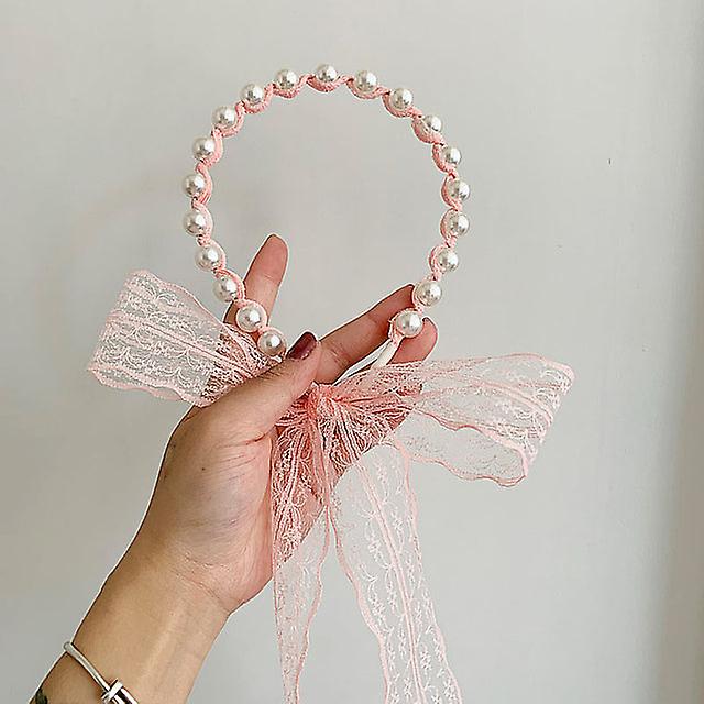 Pearl headband lace bow ribbon hair hoop hair accessories