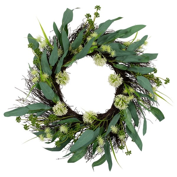 Olive Leaf and Floral Twig Spring Wreath