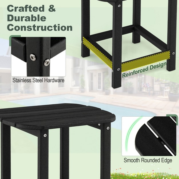 Patio Adirondack Side Table Coffee Table Weather Resistant Hdpe Garden Yard