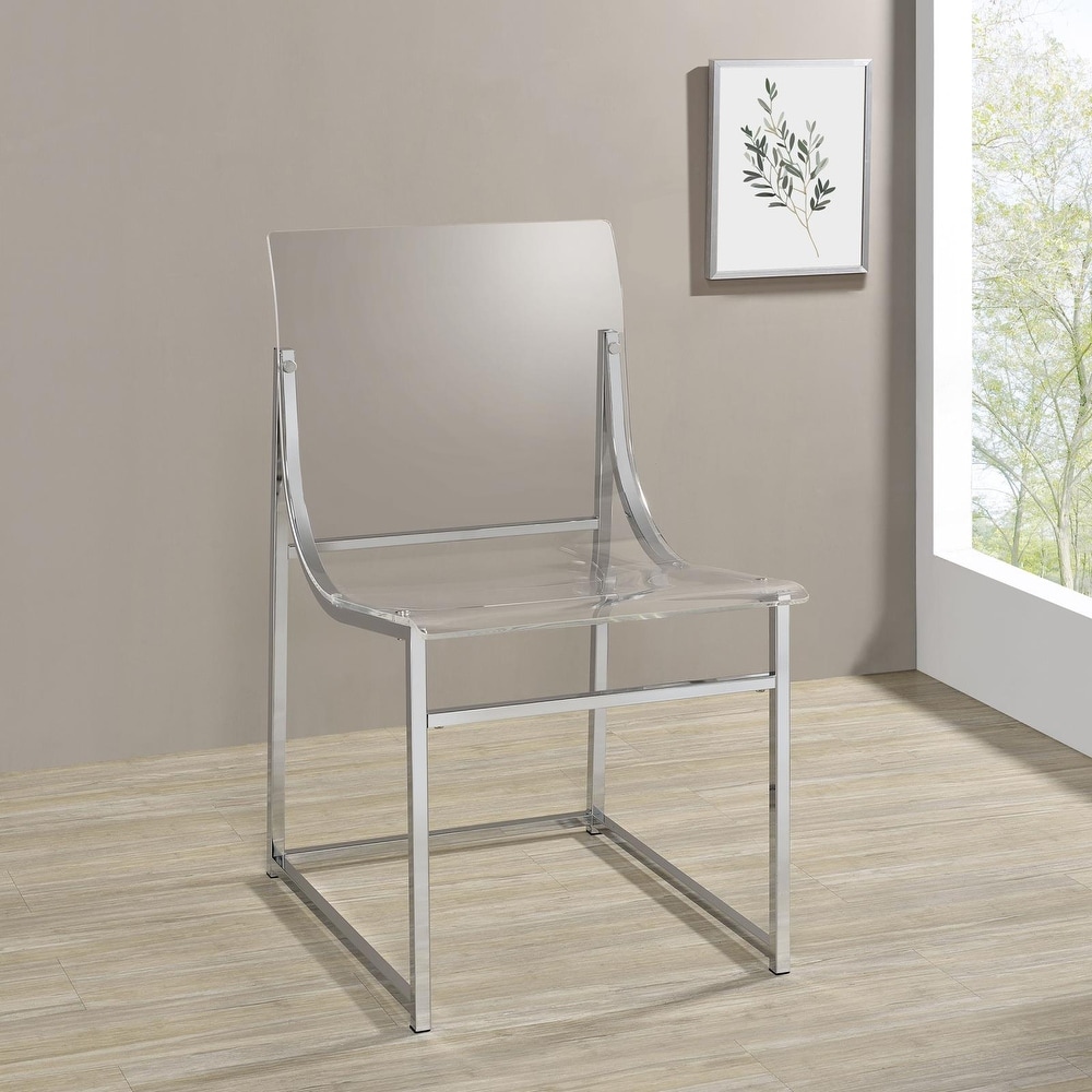 Coaster Furniture Acrylic Dining Side Chair Clear And Chrome