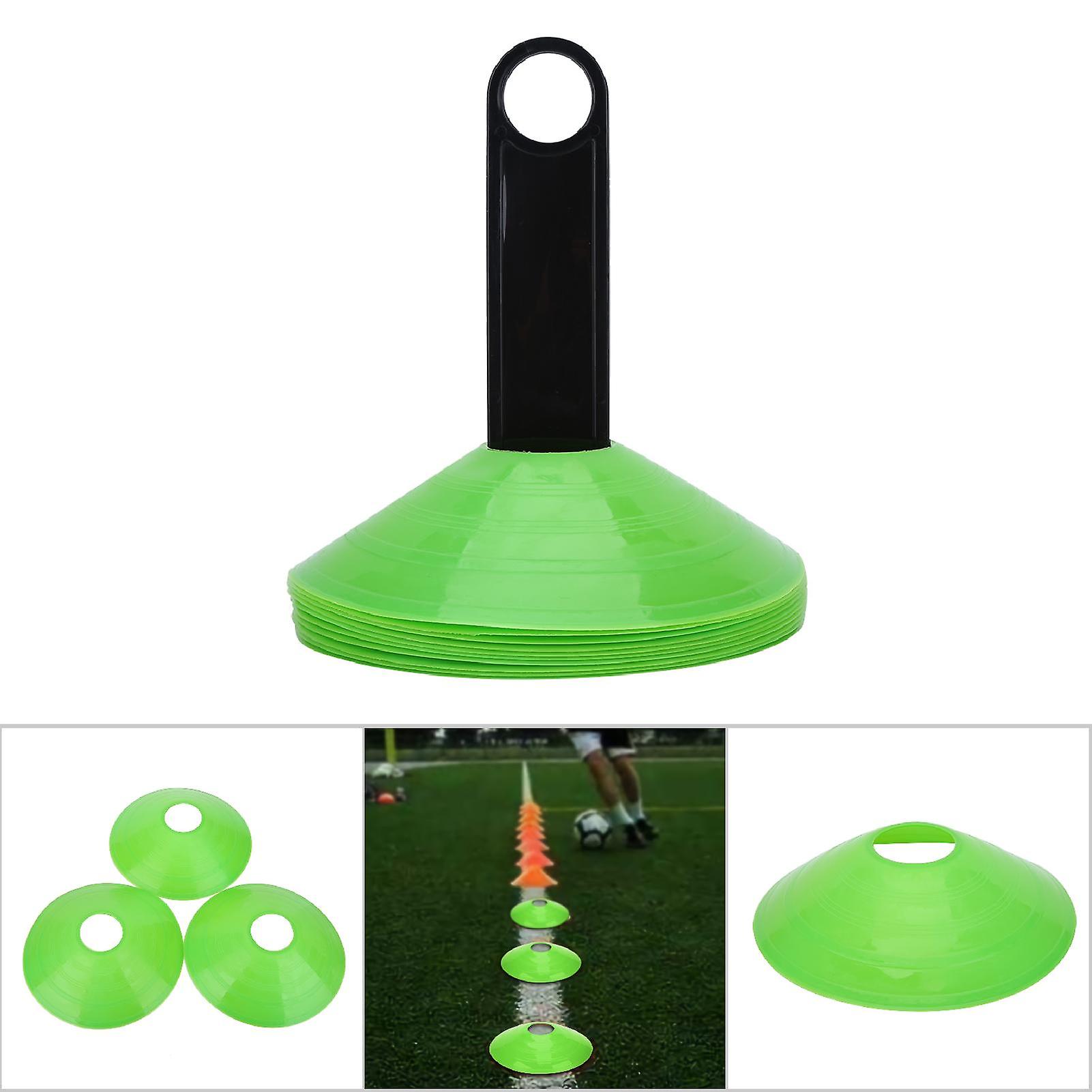 10 Pcs Practical Mini Field Cone Discs Marker Soccer Football Sports Speed Training Tool(green)