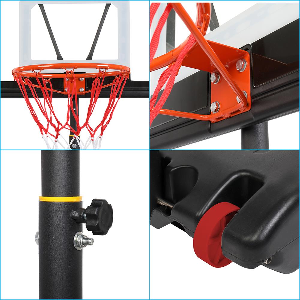 Zimtown Portable Basketball Hoop Stand 5.2ft -6.9ft Height Adjustable， Lightweight Movable Kids Youth Basketball Goal System， with 32