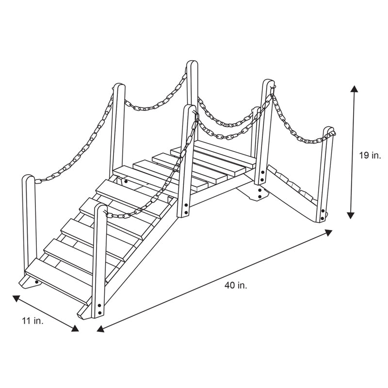 Shine Company Transitional Cedar Wood Decorative Garden Bridge in Beige