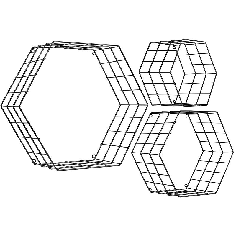 Sorbus Hexagon Wall Shelf 3-piece Set