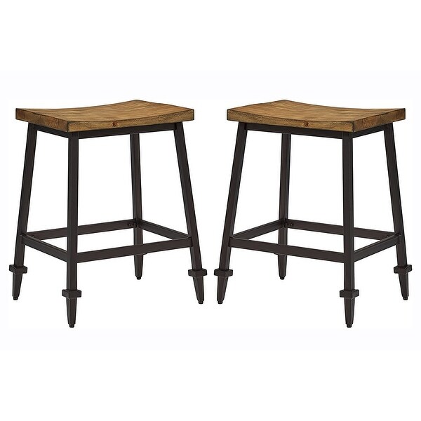 Hillsdale Trevino Metal Backless Counter Height Stool， Set of 2 - 24.75H X 19W X 14D