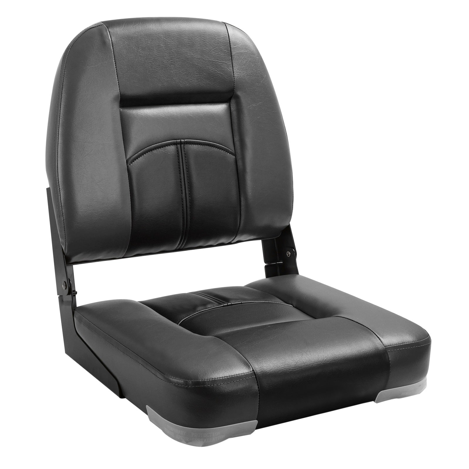 NORTHCAPTAIN Deluxe Charcoal/Black Low Back Folding Boat Seat， 1 Seat