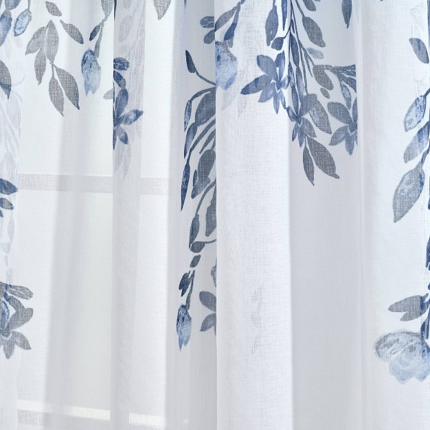 Sheer Tanisha Curtain Panels Navy white Lush D cor