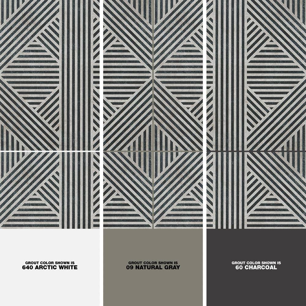 Ivy Hill Tile Astoria Black and White 24 in. x 24 in. Matte Porcelain Floor and Wall Tile (4 Pieces 15.49 sq. ft.Case) EXT3RD104868