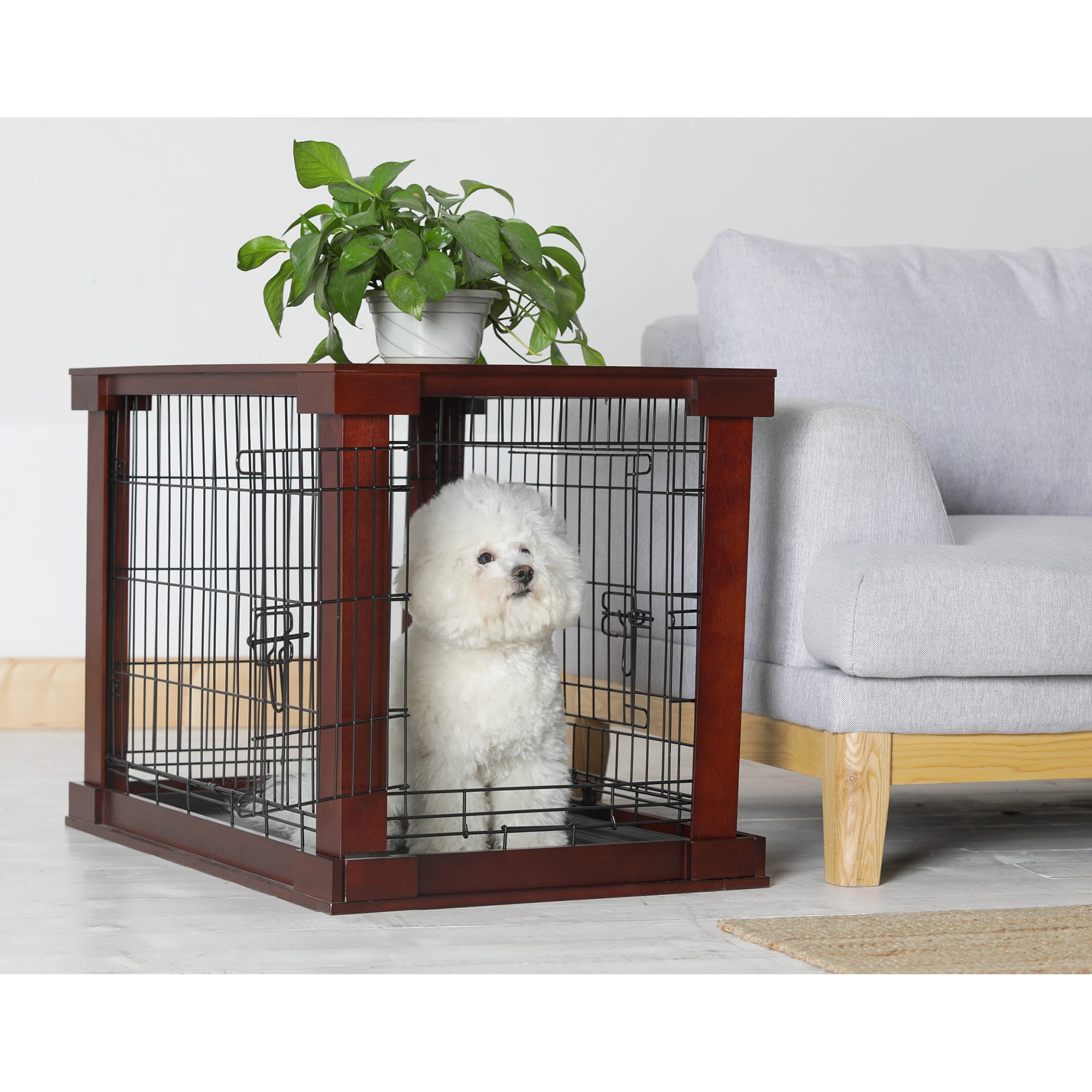 Zoovilla Dog Crate with Wooden Cover， 28