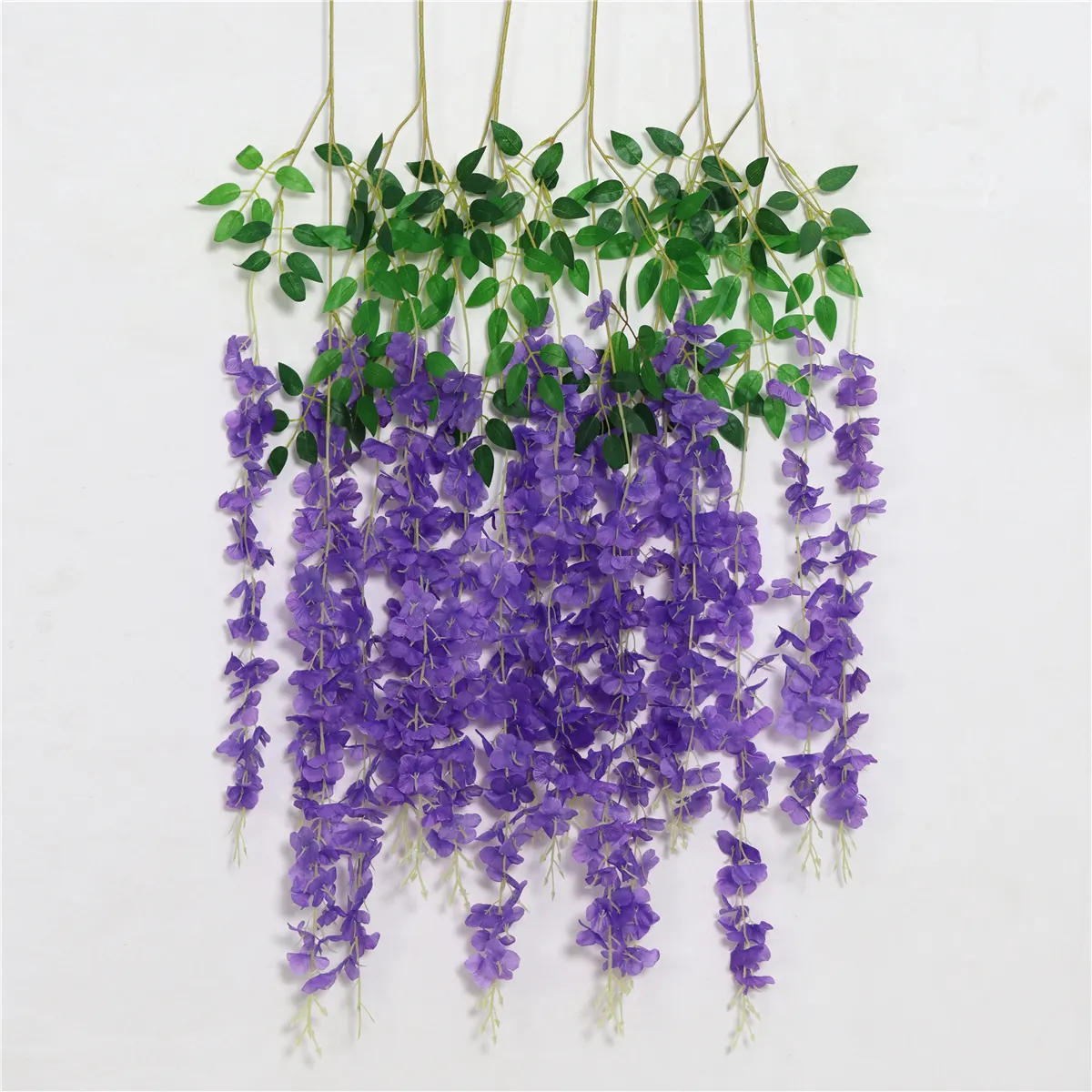 12 Pack Artificial Hanging Flowers Silk Wisterias for Wedding Party Garden Supplies