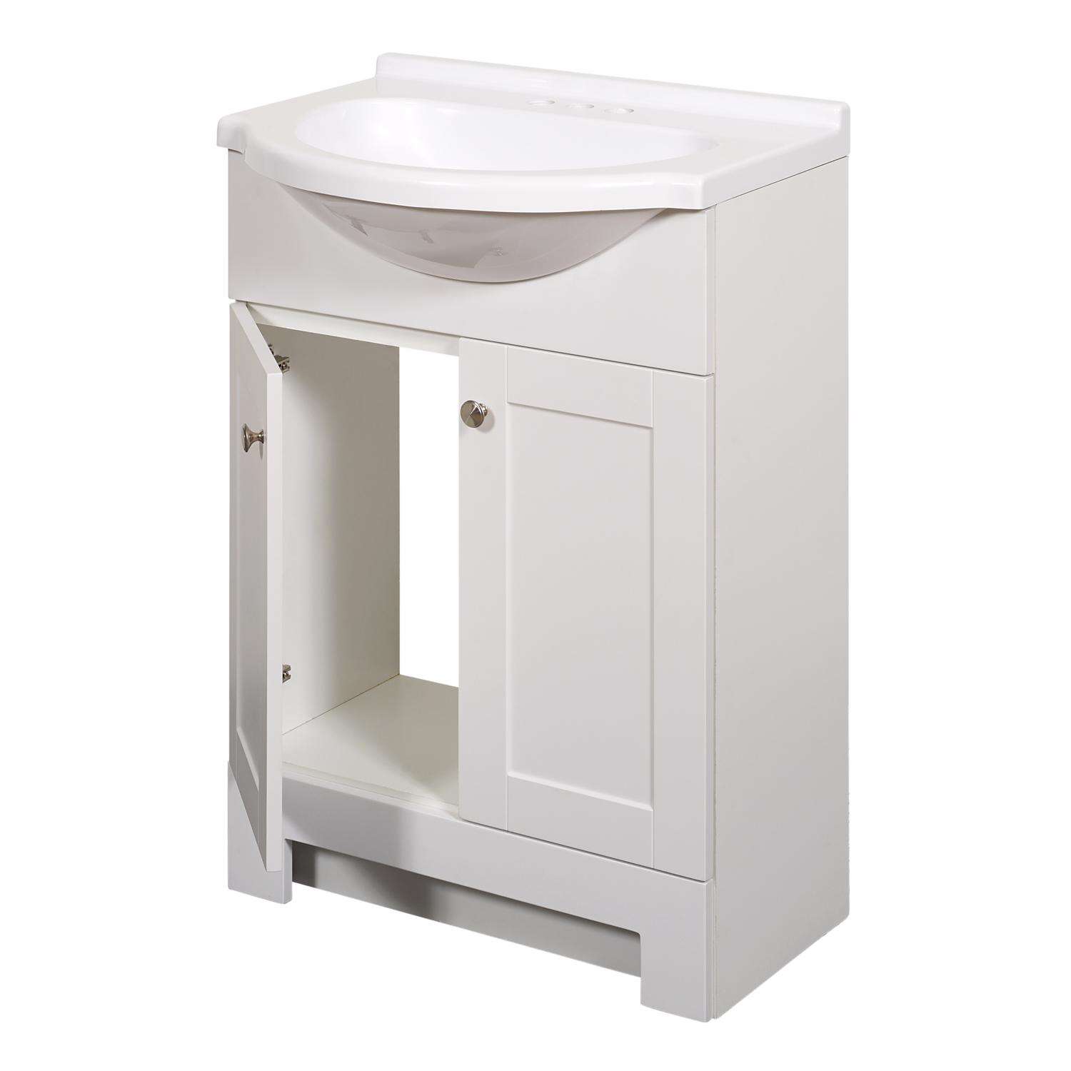 Zenna Home Single White Bathroom Vanity 24 in. W X 16 in. D X 35.5 in. H