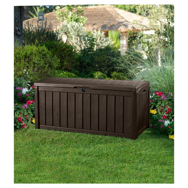 Glenwood 101 Gallon Outdoor Storage Box Brown Keter