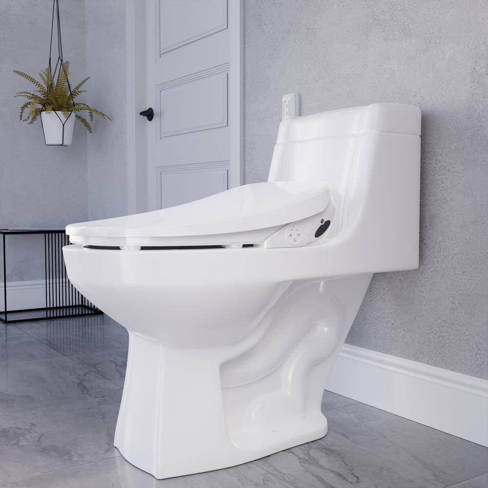 ANZZI Ember Smart Electric Bidet Seat for Elongated Toilet in White with Remote Control and Heated Seat TL-AZEB101BR