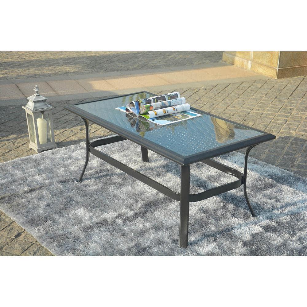 DIRECT WICKER Deer Black Rectangle Metal Outdoor Coffee Table