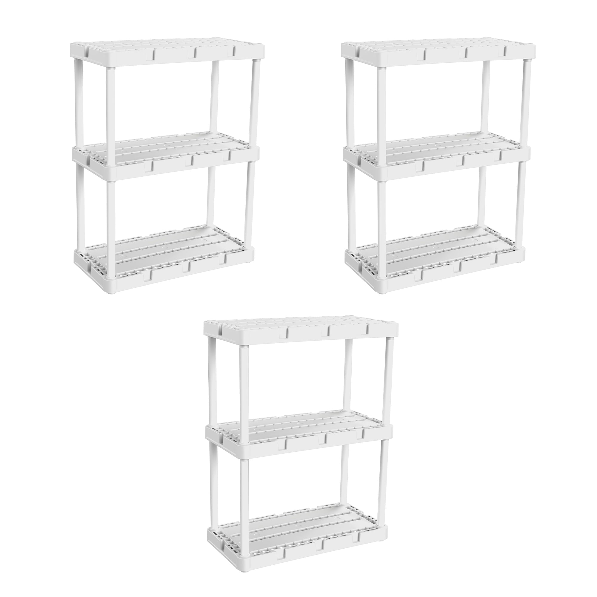 Gracious Living Knect A Shelf 3 Shelf Interlocking Storage Units (3 Pack)