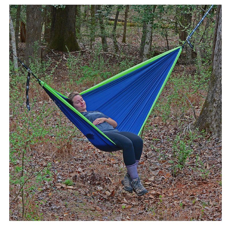 118 Green and Blue Polyester Traveler Camping Hammock