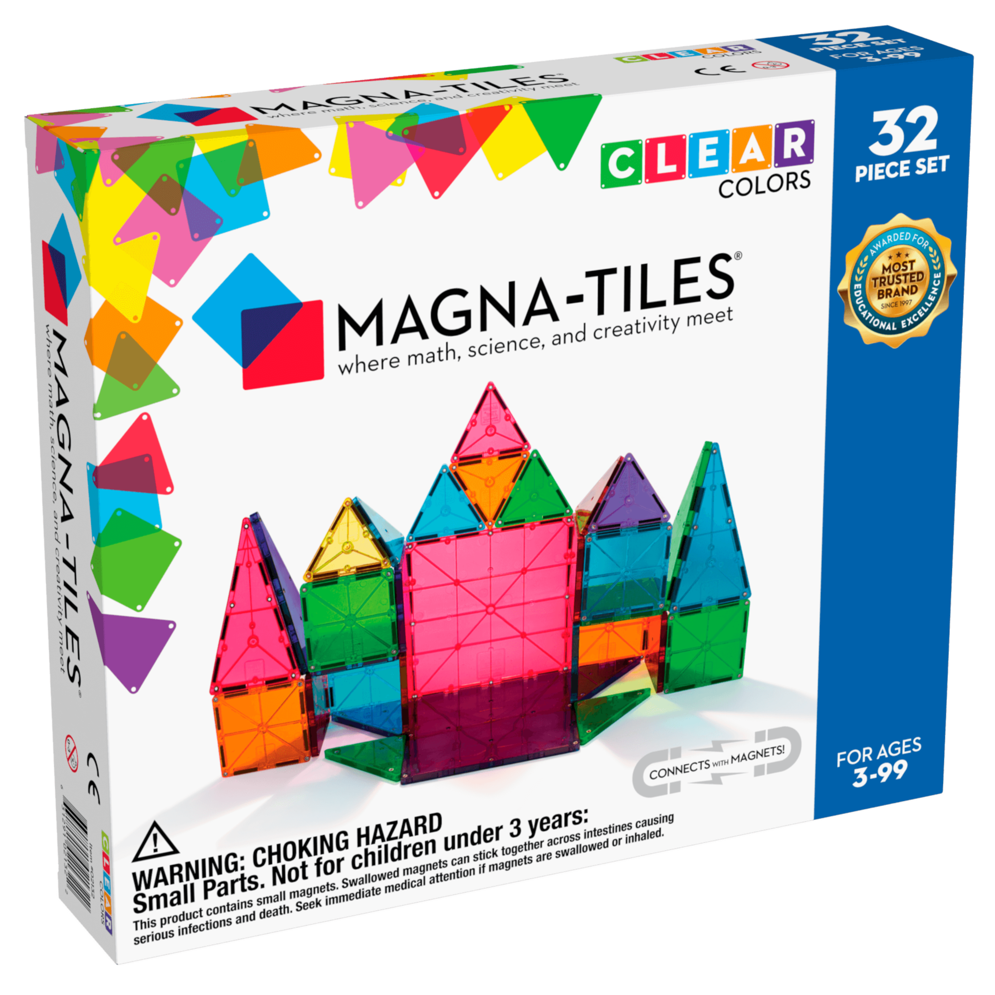 Clear Colors 32 Piece Set by Magna-Tiles