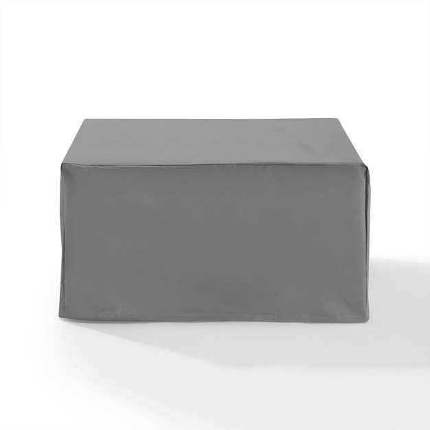 Outdoor Square Table amp Ottoman Furniture Cover Gray Crosley