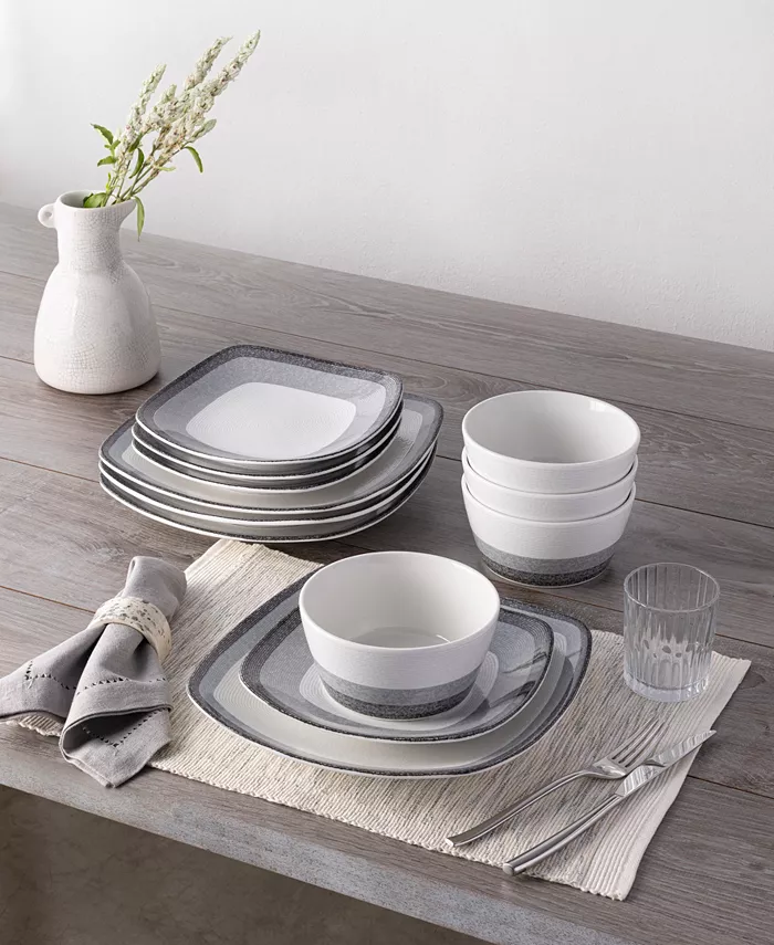 Noritake Colorscapes Layers 12 Piece Square Dinnerware Set