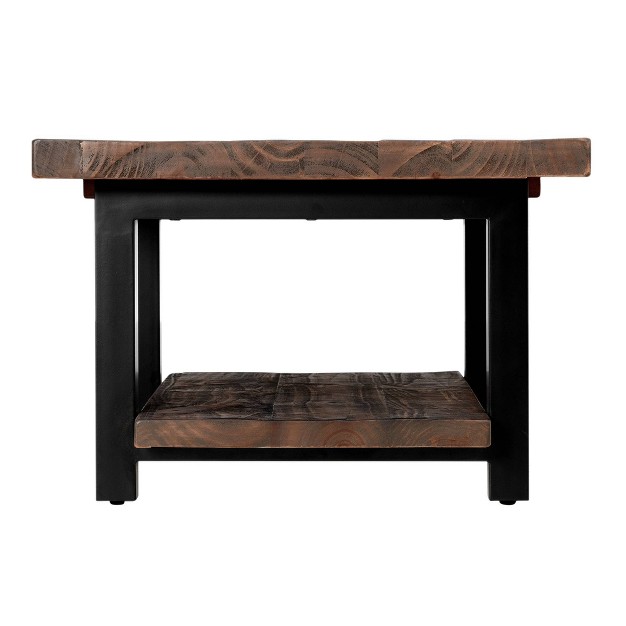 Pomona Cube Coffee Table Reclaimed Wood Rustic Natural Alaterre Furniture